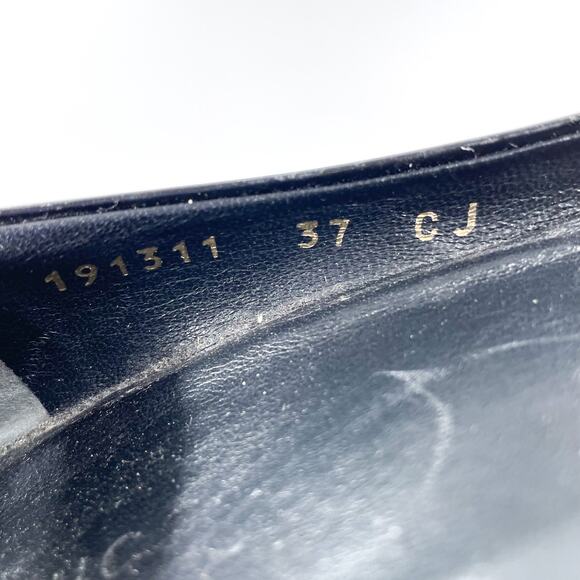 Gucci Patent Leather Pumps Black White Suede Bamboo Horsebit Low Heel Sz 37 / 7 - Picture 10 of 10